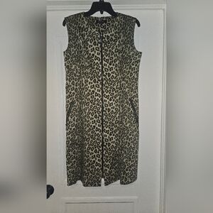 Lafayette 148 New York Leopard Print Dress - Black and Tan